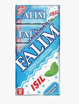 Global Daily Goods Falim Sugarless Plain Gum with Carbonate and Mint, 100 Pieces 5 x 20 Pieces