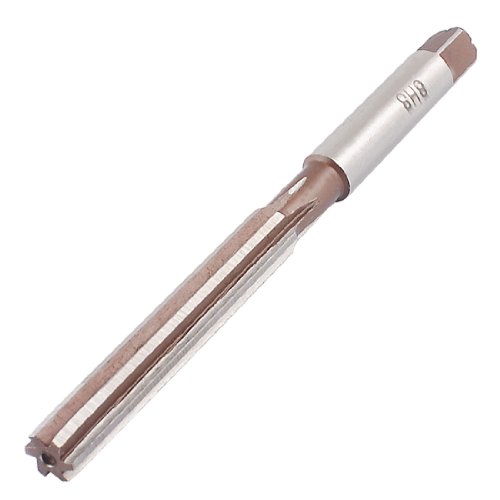 uxcell Square End 8mm Cutting Diameter 6 Flutes HSS Hand Reamer Milling Cutter Brown Silver Tone