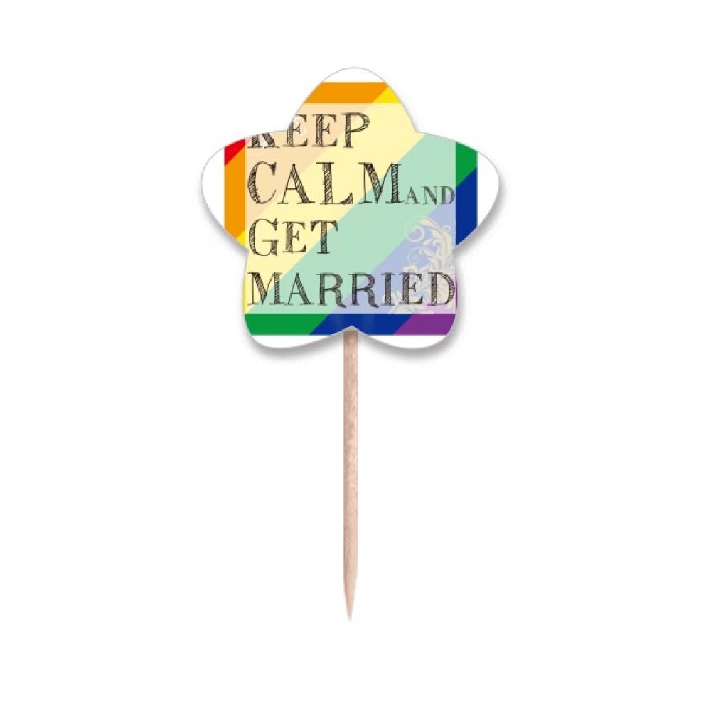 Cure-dents LGBT mariage avec mini drapeau arc-en-ciel et message Get Married