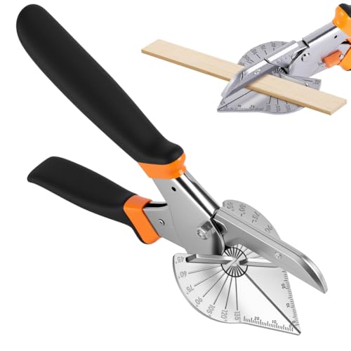 NUTKIT Cisailles à Angle, Cisaille À Onglet À Angle 45 °-135 °, Ciseaux à Goulotte Multifonction avec 2 Lames de Rechange, Outil de Coupe Quart de...