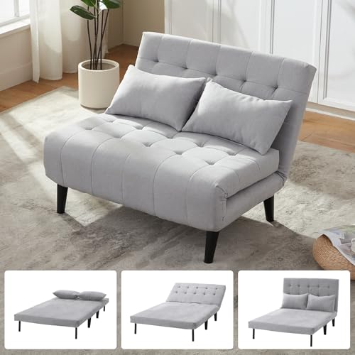 Culect Oversized Foldable Sofa Bed with 7-in-1, Linen Fabric Couch, Ideal for Apartments, Guest Rooms and Small Space, Gray