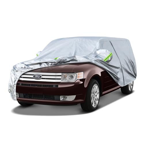 Image of KouKou 6 Layers Car Cover Custom Fit Ford Flex from 2008 to 2019, Waterproof All Weather for Automobiles, Sun Rain Dust Snow Protection. (Ships from US Warehouse, Arrive Within 3-7 Days)