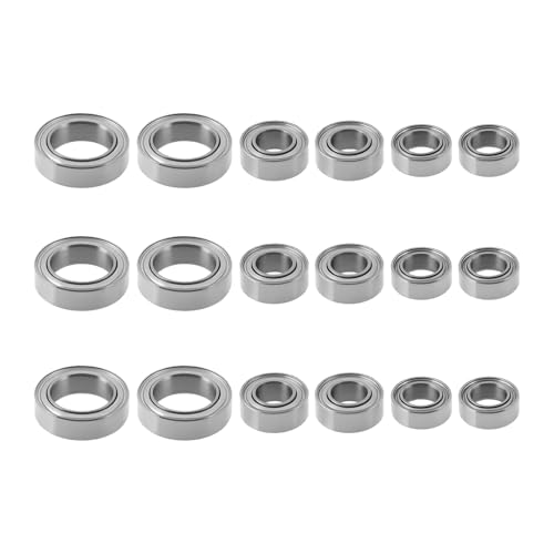LT Easiyl 18PCS Ball Bearing Set RC Car Bearing Replacement 4x7x2.5mm 4x8x3mm 7x11x3mm Compatible with Wltoys 1/14 144001