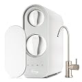 iSpring RO600BN Tankless Reverse Osmosis System Under Sink, 600 GPD Fast Flow RO System, 2.5:1 Pure to Drain Ratio RO Water Filter System, Brushed Nickel Faucet, White
