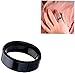 Titanium Steel Ring 8mm Mirror Steel Ring-Stainless Steel Rings for Men Wedding Ring-Cool Simple Band-Size 11 Black Practical and Fashion
