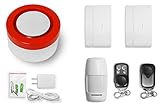Raynon WiFi Home Security System Base Kit, Alarm, Door Sensor, PIR Sensor, Remote Control