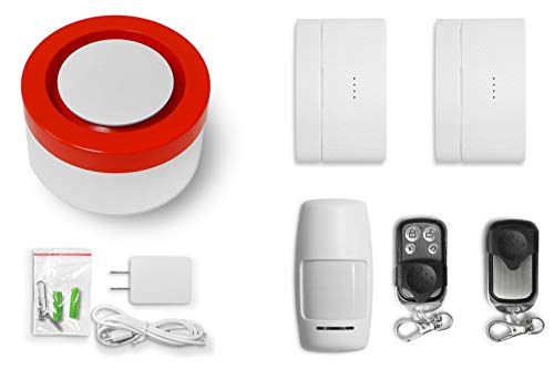 Raynon WiFi Home Security System Base Kit, Alarm, Door Sensor, PIR Sensor, Remote Control
