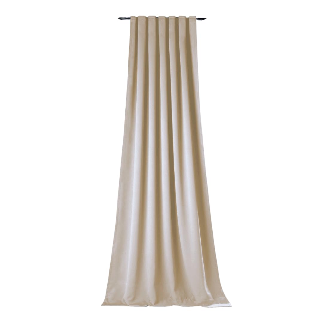 Vorhang Verdunkelung in beige Kälteschutz Kräuselband Blickdicht Klimavorhang Übergardine XXL extra lang bis 350 cm energiesparen 145x350 cm (BxH)