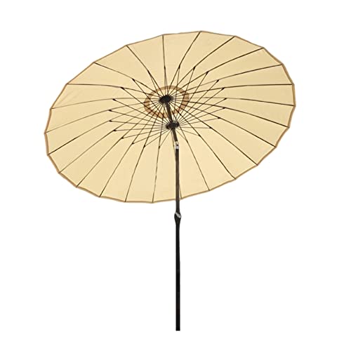 Parasol redondo de jardín oriental de 2,7 m con acabados de alta gama