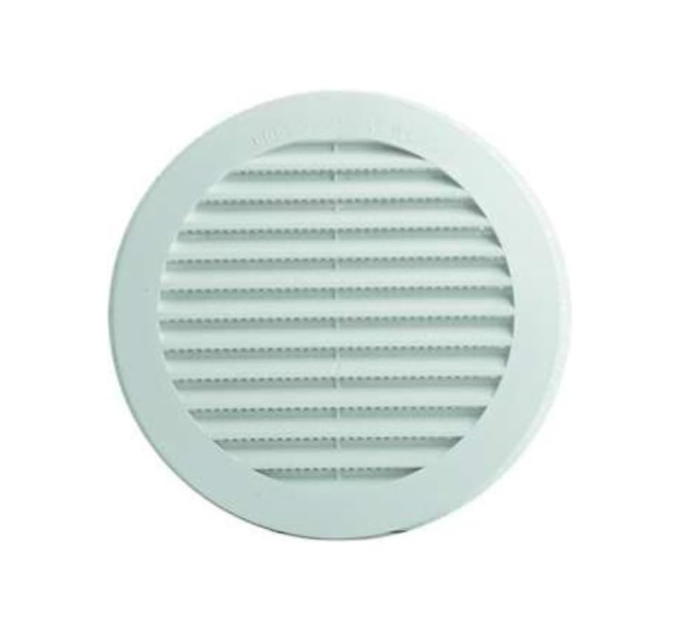 Grille d'aération ronde Ø 80 mm blanche avec filet mural air ventilation