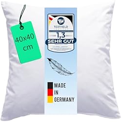 Cojín de plumón 40 x 40 cm, 250 g Couche de relleno, sofá cojín de plumón,, Interior cojín Plumón, suave, calidad alemana