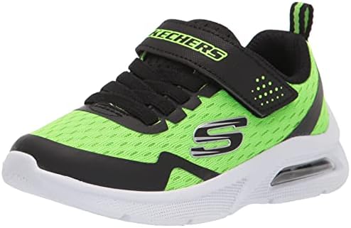 Skechers Kids Boy's Microspec Max-Torvix Sneaker, Lime/Black, 1 Little Kid