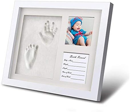 Kricson Footprint Photo Frame, Newborn Baby Handprint Ornament Kit Stamp Pad Baby Hand and Footprint kit Dog No Brake Clay Mold Unique for Family Toddler Grandparents Boy and Girl Room Decor