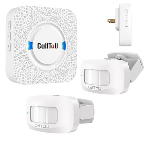 Bed Alarm for Elderly Care with 2 Motion Sensors and Plug-in Receiver, Caregiver Pager for Seniors...