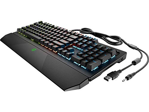 HP Pavilion Gaming 800 Tastiera Italiano Meccanica Red Switch, Funzione Antighosting con Rollover a N Tasti, Retroilluminazione LED 4 Zone Personalizzabile, Poggiapolsi Rimovibili, Nera