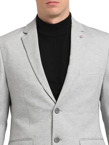 Image of Turtle Men Cotton Stretch Dobby Print Heather Grey Blazer