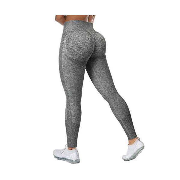 MOSHENGQI-Womens-Seamless-Butt-Lift-Leggings-High-Waisted-Yoga-Pants-Ribbed-Workout-Slimming-Tights MOSHENGQI Womens Seamless Butt Lift Leggings High Waisted Yoga Pants Ribbed Workout Slimming Tights(Medium,#8 Seamless Gray-3)