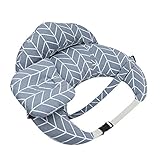 3 Packs Newborn Nursing Pillow and Positioner Infant Breastfeeding Pillows with Headrest & Backrest & Halter Neck Sling Perfect Baby Shower Registry Gifts New Grey