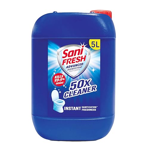 Image of Sani Fresh Advanced Liquid Toilet Cleaner - 5L |Advanced Thicker Formula |Removes Toughest Stains |Kills 99.9% Germs |Provides Long Lasting Freshness |Suitable for Toilet Bowls |Instant Sanitization