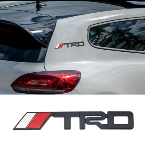 Image of Emblems for Car & Bike Metal Lo.go and Grill Me.tal Lo.go, Auto Accessories for Car Emblem 3D Badge Auto Racing Sport Sticker Grand Tourer Decal. (Long New Black TRD Logo.)