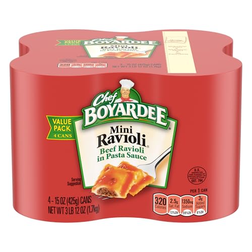Chef Boyardee Mini Beef Ravioli in Tomato & Meat Sauce, 4Pk