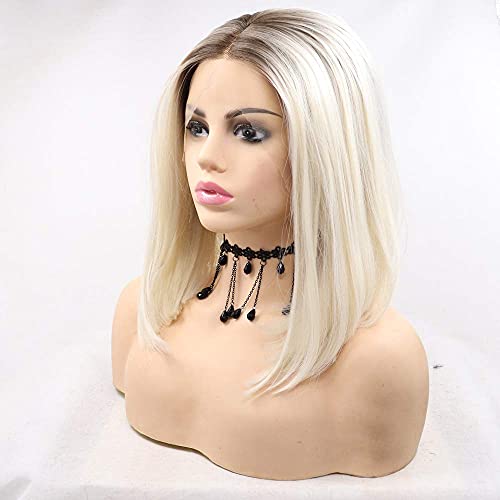 Perruque blonde platine pour masquer la perte de cheveux avec réalisme
