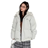 [ｉｎｏｔｅｎｋａ] ダウンジャケット レディース 中綿ジャケット アウター フード付き 厚手 ゆったり ショート丈 防寒 秋冬 暖かい 韓国風 可愛い カジュアル 通勤 通学 (L ライトグリーン)