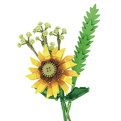 Blumenstrauß Bausteine Kit, Blumen Bauspielzeugsets Konstruktionsspielzeug, Kreatives DIY Projekt Zimmer Deko Botanik…