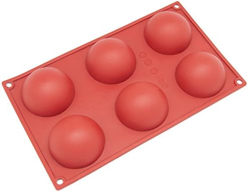 Silicone Molds [Half Sphere, 6 Cup] Cupcake Baking Pan - Free Paper Muffin Cups - Non Stick, BPA Free, 100% Silicon & Dishwasher Safe Silicon Bakeware Tin - Kitchen Rubber Tray & Soap Molds