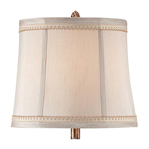Regency Hill Shabby Chic French Country Table Lamps 28" Tall Set Of 2 Antique White Washed Petite Artichoke Font Beige Fabric Bell Shade For Living Room Bedroom House Bedside Nightstand Home #TOP7