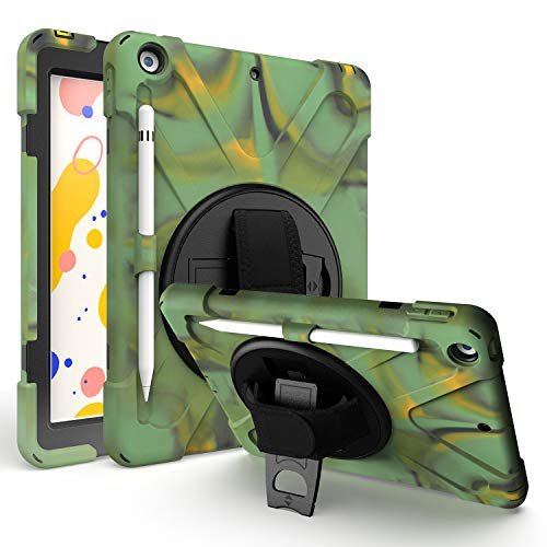 Étui iPad 10.2 haute résistance finitions camouflage avec support rotatif