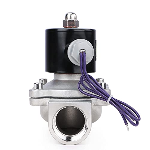 Électrovanne électrique 12VDC acier inoxydable vanne d'arrêt air eau 2,5cm