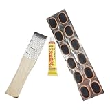 Yardwe 1set Tire Repair Kit Self-Adhesive Patches Puncture Repair Patches Rasp Tool and Glue for and Electric
