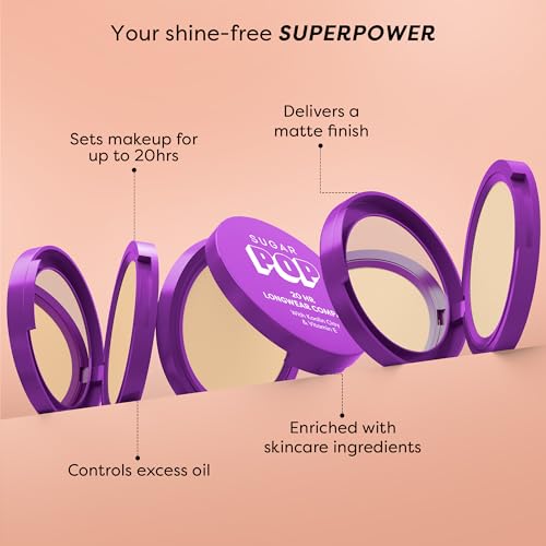 Image of SUGAR POP 20 HR Longwear compact with Kaolin Clay and Vitamin E | Face Powder with Matte Finish | Oil Control | 9gm - 04 Pearl