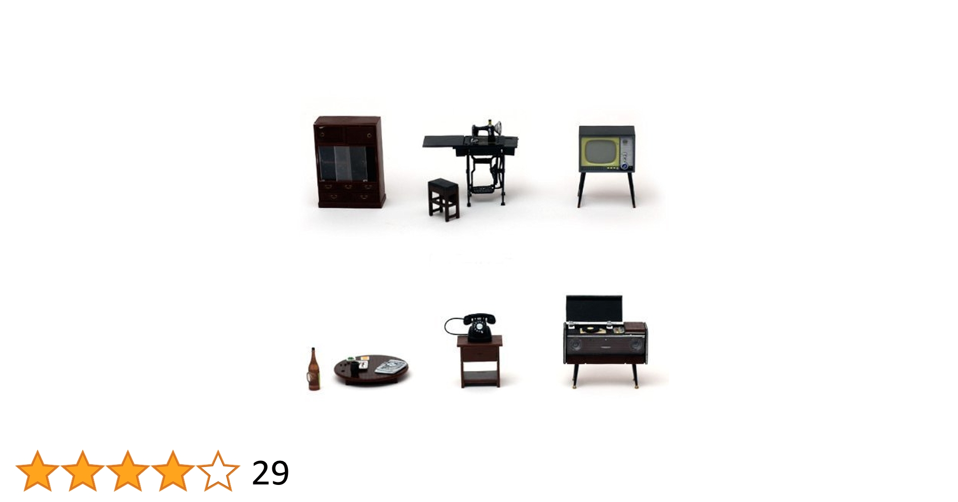 昭和の茶の間 6点セット レトロなミニチュア khxv5rg Amazon | 昭和の茶の間 6点セット レトロなミニチュア | 家具