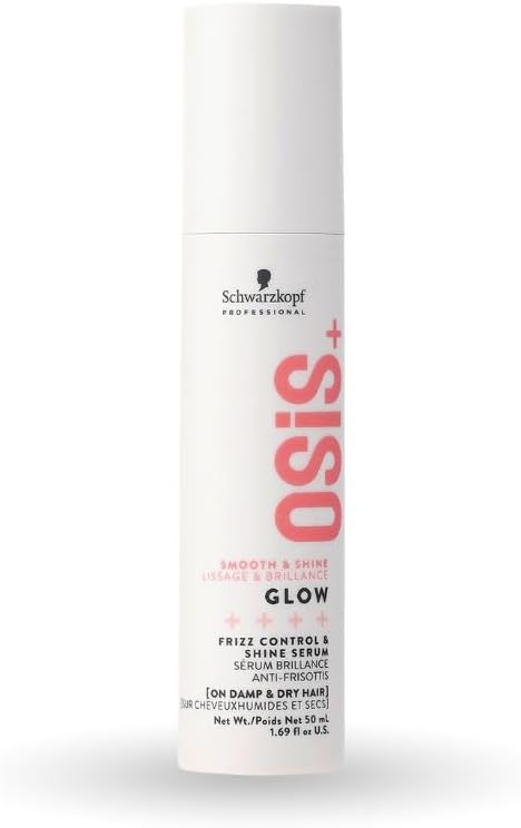 OSiS+ Glow Anti-Frizz Shine Serum for Hair 1.69 oz | Lightweight, Light-Hold Formula | Frizz Control, and Humidity Protection