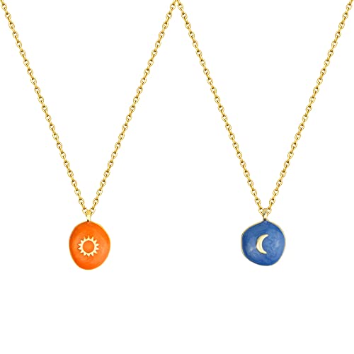 Sun and Moon Necklace Set For Two