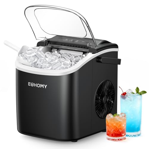 EUHOMY Countertop Ice Maker Machine with Handle, 26lbs...