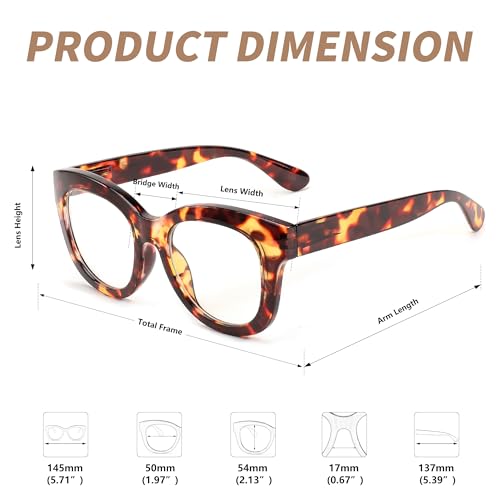 Image of FEISEDY Retro Blue Light Glasses for Women Men, Thick Square Glasses Blue Light Blocking, Anti Glare Digital &Eyestrain B0278