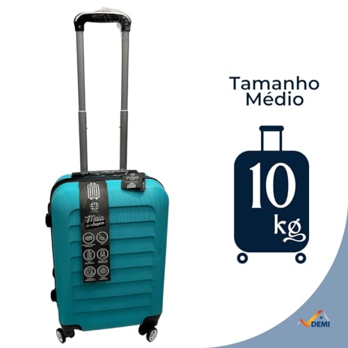 Kit 3 Malas de Viagem 23kg, 10Kg e Frasqueira 14 Polegadas Bolsa de Mão c/Trava de Senha FIbra Rígid