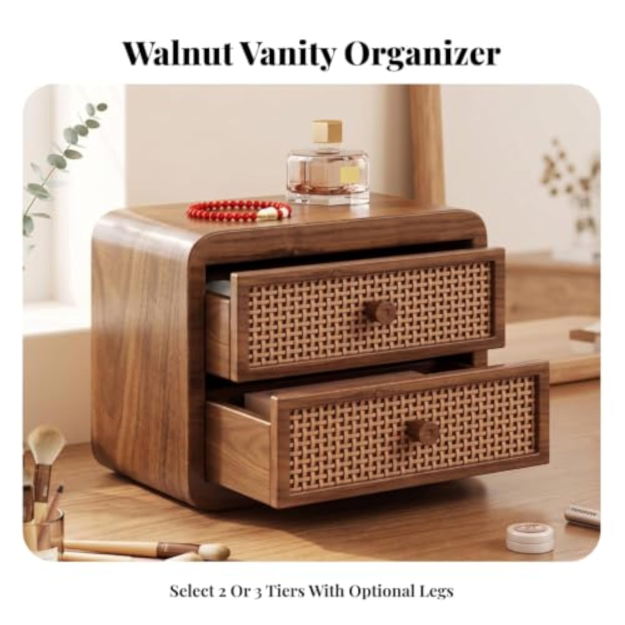 Large Capacity Makeup Organizer with Drawers, Space Saving Design
