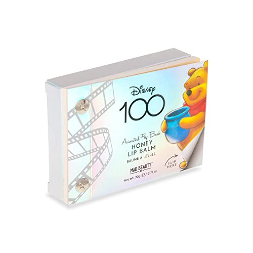 Mad Beauty Disney 100 Years Of Wonder Winnie The Pooh Lip Balm Limited Edition, Scented With Honey Straight From Pooh’s Hunny Honeypot! Smooth & Hydrated Lips, Collectible Flip Book #TOP4