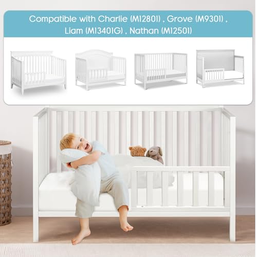 Image of Salcod Toddler Bed Conversion Kit (M12599) - CPSC Certified, Toddler Safe Guardrail Compatible with Davinci Crib: Charlie (M12801), Grove (M9301), Liam (M13401G), Nathan (M12501), White