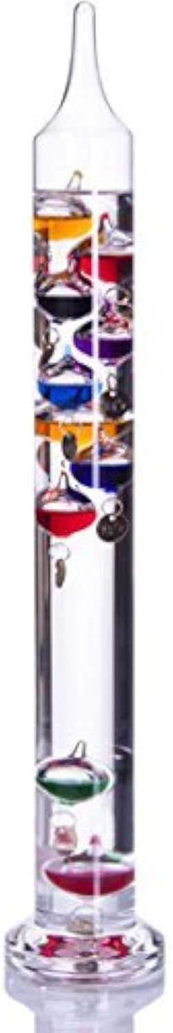 Galileo Thermometer - Floating Glass Balls Fahrenheit Temperature Indicator - Fun and Decorative 17 5 Inches High 10