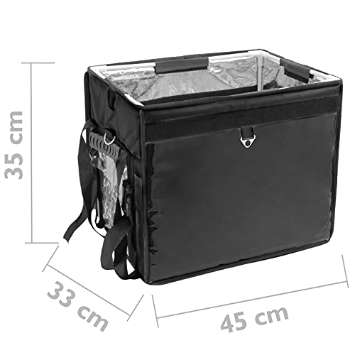 CityBAG - Zwarte isothermische rugzak 45x33x35 cm voor het bezorgen van voedselbestellingen op motor en fiets - Afbeelding 3