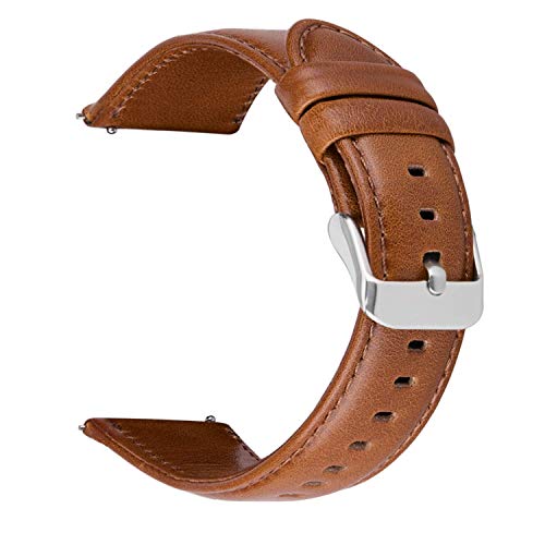 iBazal Gear S2 Classic Bands 42mm, Vintage Gear S2 Classic Leather Band 20mm Replacement Strap for Samsung Galaxy Watch 20mm/Gear S2 Classic SM-R732/Gear Sport/Huawei Watch 2/Garmin Vivoactive 3-Brown