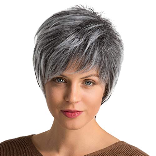 kowaku 10/12 Polegadas Fashion Short Bob Wig Cabelo Sintético Perucas Naturais com Franja - 10 poleg
