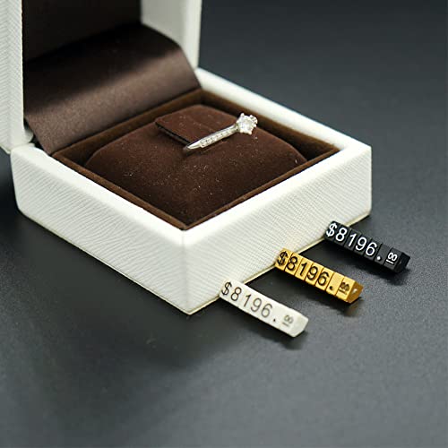 10 Sets Preisanzeigenwürfel, verstellbares Preisschild für Schmuck, Preisanzeige, Zähler, Ständer, Zahlen, Buchstaben, Dollar, Preisblock-Set für Einzelhandel (Gold)