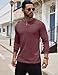 COOFANDY Men's Henley Shirts Long Sleeve Button T-Shirt Lightweight Fashion Casual Pullover Shirt Heather Burgundy