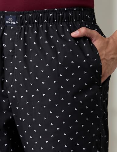 Image of Amazon Brand - Symbol mens 100% Cotton Pyjama /Lounge Pants |Regular Fit | Printed | Available in Plus Sizes